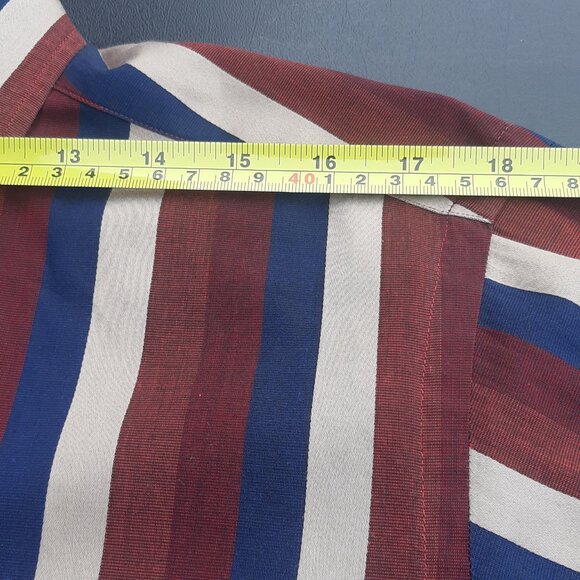 PRIVATE STOCK by HATHAWAY SZ L Striped Long Sleeve Button Up Men's Shirt - Picture 12 of 15